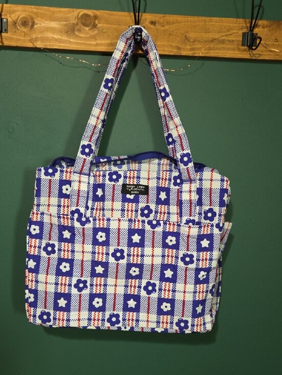 BAGGU Handbags - BAGGU X Sandy Liang Cloud Carry-On - Market Plaid Blue NWT